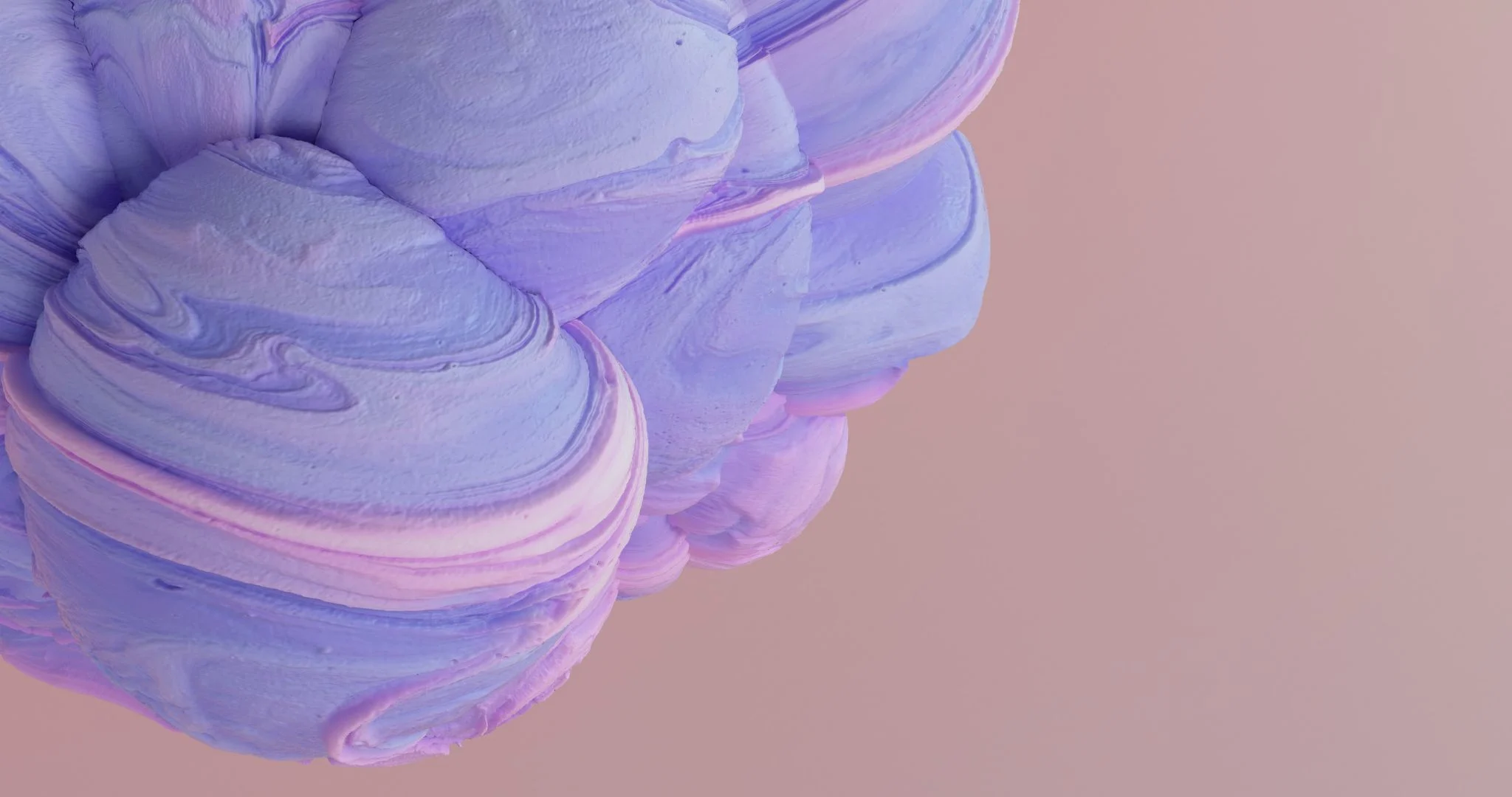 An amalgam of bubbly fluids digitally generated, floating in a peach abyss. Source: Maxim Berg / Unsplash